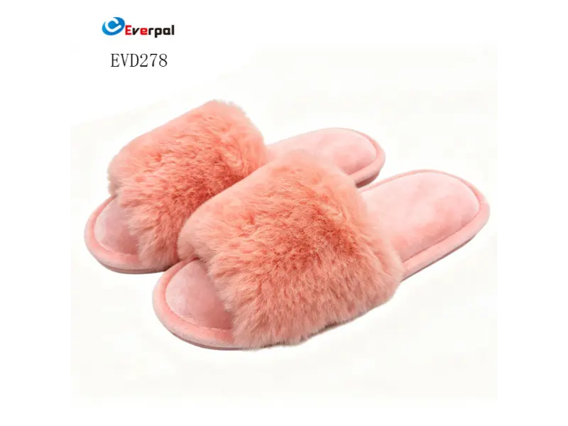 Sandal Kamar Tidur Rumah Dalam Ruangan Bulu Fuzzy untuk Wanita